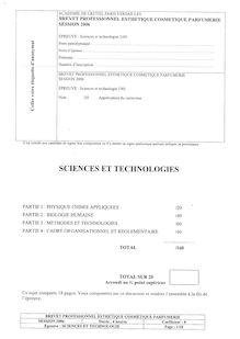 Bp esthetique sciences et technologies 2006
