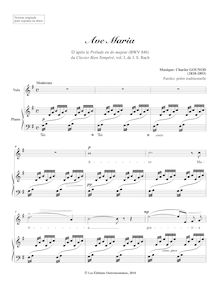 Partition complète (G major), Ave Maria, Méditation sur le Premier Prélude de Piano de S. Bach (original title)