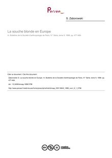 La souche blonde en Europe - article ; n°1 ; vol.9, pg 477-484