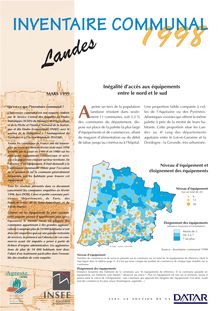 Inventaire communal 1998 ­ Landes : inégalité d accès aux équipements entre le nord et le sud.