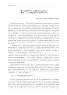 DU COMPTE À L AFFABULATION: LES STATISTIQUES DU CHÔMAGE Jean-Louis ...