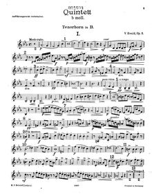 Partition ténor cor (en B♭), quintette No.1, Op.5, Brass Quintet No.1, Op.5