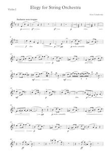 Partition violons I, Elegy pour corde orchestre, Элегия для струнного оркестраA Grateful Greeting (Привет благодарности)