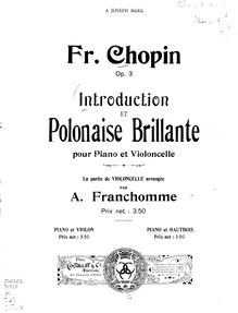 Partition hautbois , partie, Introduction et polonaise brilliante pour piano et violoncelle