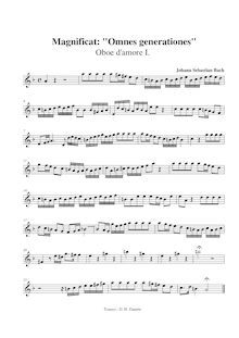 Partition hautbois d Amore 1, Magnificat, D major, Bach, Johann Sebastian
