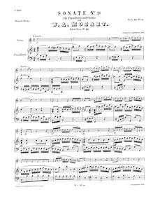 Partition de piano, violon Sonata, C major, Mozart, Wolfgang Amadeus