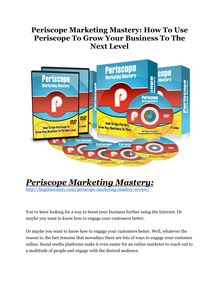 Periscope marketing mastery review - (FREE) Jaw-drop bonuses