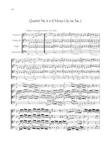 Partition complète, corde quatuor No.4, Op.44 No.2, E minor, Mendelssohn, Felix