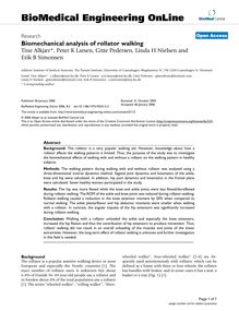 Biomechanical analysis of rollator walking