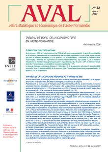 Tableau de bord de la conjoncture en Haute-Normandie : Synthèse de la conjoncture régionale au 4e trimestre 2006
