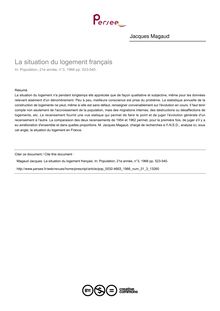 La situation du logement français - article ; n°3 ; vol.21, pg 523-540