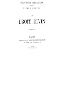 Le droit divin / Victor Poupin