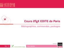 Cours LaTeX EDITE de Paris - Bibliographies, commandes, packages