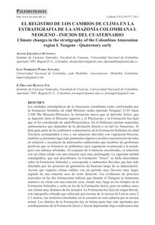 EL REGISTRO DE LOS CAMBIOS DE CLIMA EN LA ESTRATIGRAFIA DE LA AMAZONÍA COLOMBIANA I. NEOGENO - INICIOS DEL CUATERNARIO (Climate changes in the stratigraphy of the Colombian Amazonian region I. Neogene - Quaternary early)