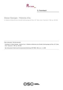 Desse Georges : Histoires d os.  ; n°4 ; vol.1, pg 355-356