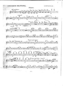 Partition flûte , partie, Concerto Militaire Op.18, Servais, Adrien-François