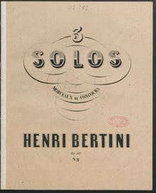Partition , Allegretto grazioso, 3 Solos de concours, Bertini, Henri