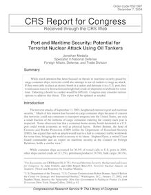 Port and maritime security  potential for terrorist nuclear attack