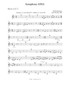 Partition cor 2, Symphony No.29, B♭ major, Rondeau, Michel