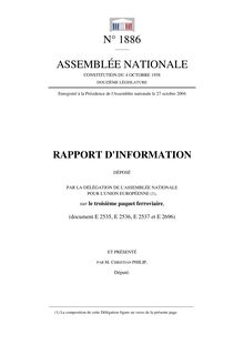 Rapport d information déposé par la Délégation de l Assemblée nationale pour l Union européenne sur le troisième paquet ferroviaire