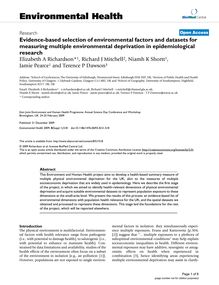 Evidence-based selection of environmental factors and datasets for measuring multiple environmental deprivation in epidemiological research
