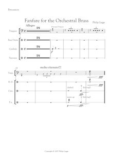 Partition Percussion, ad libitum, Fanfare pour pour Orchestral Brass
