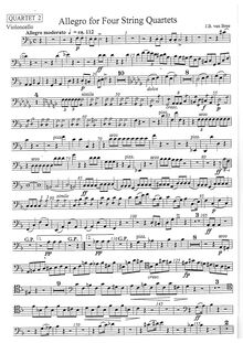 Partition quatuor II: violoncelle, Allegro pour 4 corde quatuors