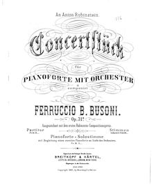 Partition complète, Konzertstück, Introduktion und Allegro, Busoni, Ferruccio