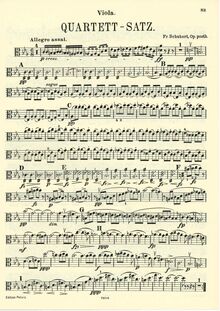 Partition viole de gambe, corde quatuor No. 12, Quartet-Satz, C Minor
