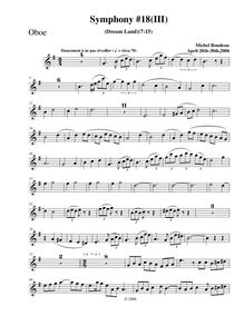 Partition hautbois, Symphony No.18, B-flat major, Rondeau, Michel par Michel Rondeau