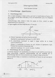 Traitement numérique des signaux 2004 Génie Electrique et Systèmes de Commande Université de Technologie de Belfort Montbéliard
