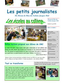 journal 2010 du RRS Brel - Les petits journalistes