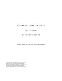 Partition complète, Woodwind quatuor No.3, Hedien, Mark
