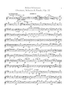 Partition hautbois 1, 2, Overture, Scherzo et Finale pour orchestre, Op.52