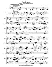 Partition complète, Duo Oscuro pour basse clarinette et Vibraphone