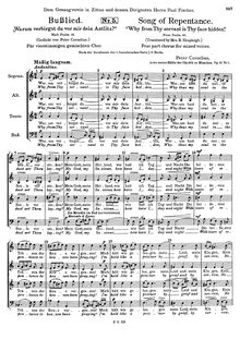 Partition No.1 - Busslied (nach Psalm 88), 3 Psalmlieder, Op.13