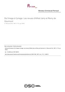 De l image à l ymage. Les revues d Alfred Jarry et Remy de Gourmont - article ; n°1 ; vol.115, pg 59-65