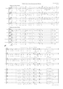 Partition , Ein rotschimmernd Blatt FullScore, Liedzyklus für Bariton, Klavier, Chor und Streicher