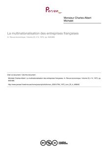 La multinationalisation des entreprises françaises - article ; n°4 ; vol.23, pg 648-668