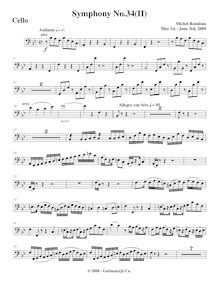 Partition violoncelles, Symphony No.34, F major, Rondeau, Michel par Michel Rondeau