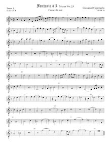 Partition ténor viole de gambe 1, octave aigu clef, Fantasia pour 5 violes de gambe, RC 39