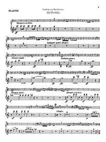 Partition flûte, Ah! Perfido, C major, Beethoven, Ludwig van