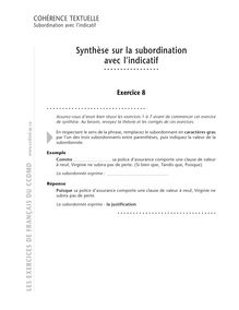 Construction de phrases interrogatives (directes / indirectes), Synthèse sur la subordination avec l’indicatif