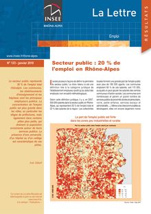 Secteur public : 20 % de l emploi en Rhône-Alpes  