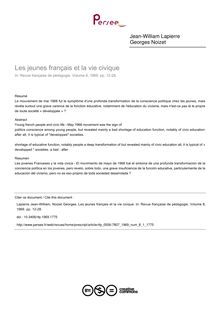 Les jeunes français et la vie civique - article ; n°1 ; vol.8, pg 12-28