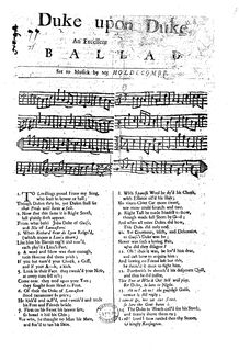 Partition complète, Duke upon Duke, an Excellent Ballad, Holcombe, Henry