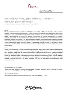 Naissance d un réseau gazier à Paris au XIXe siècle : distribution gazière et éclairage - article ; n°4 ; vol.8, pg 569-591