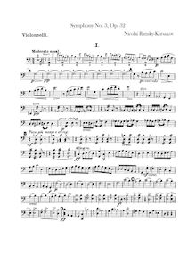 Partition violoncelles, Symphony No.3, Rimsky-Korsakov, Nikolay