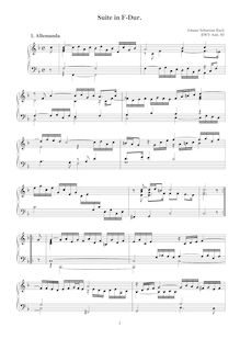 Partition complète,  en F major, BWV Anh.80, Keyboard, Bach, Johann Sebastian