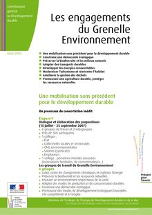 Les engagements du Grenelle de l environnement - Août 2009.